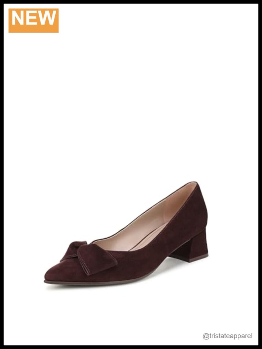 Comfort Suede Block Heel Pump Pointed Toe Slip-On Work Heels